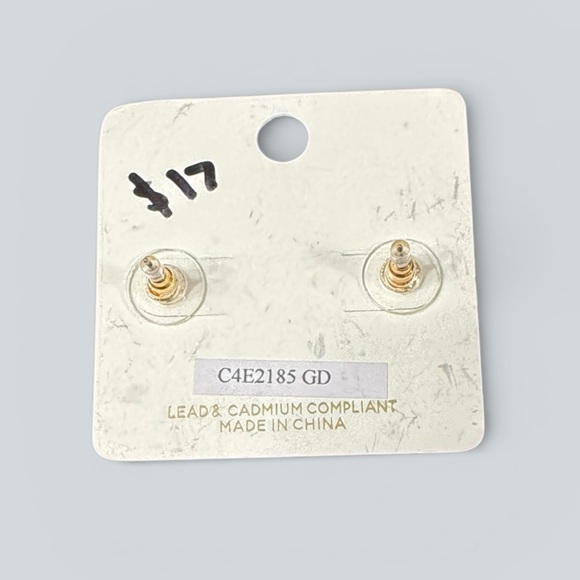 Influence New York Blue Floral Bow Stud Earrings - Picture 3 of 3